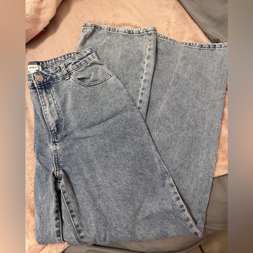 Forever 21 Light Blue Straight Leg Jeans